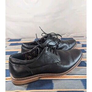 Steve Madden Ajapp Men's Dress Shoes US 10 Leather Black Lace-Up [X08]